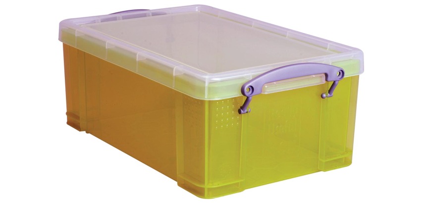 Really Useful Box storage box 9 liters, transparent yellow