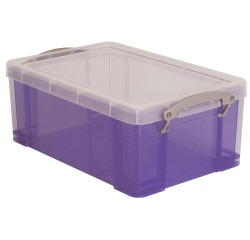 Really Useful Box boîte de rangement 9 l, pourpre transparent