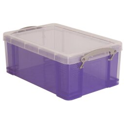 Really Useful Box boîte de rangement 9 l, pourpre transparent