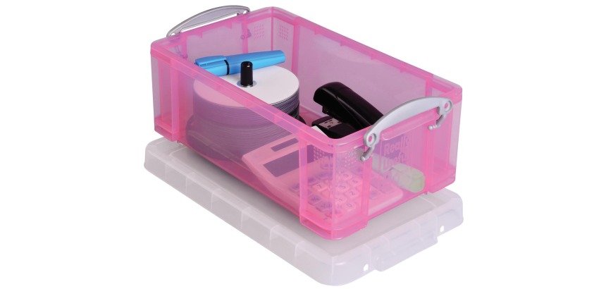 Really Useful Box storage box 9 liters, transparent pink