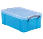 Really Useful Box boîte de rangement 9 litres, bleu vif transparent