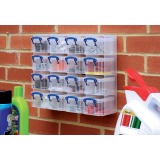 Really Useful Box muurkubus met 16 opbergdozen van 0,3 liter, transparant