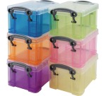Really Useful Boxes Opbergdoos set van 6 x 0.33 liter assorti kleuren