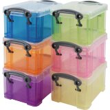 Really Useful Boxes Opbergdoos set van 6 x 0.33 liter assorti kleuren