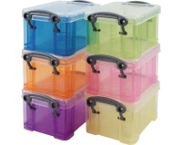 Really Useful Boxes Boîte De Rangement ensemble de 6 x 0.33 litre couleurs assorties
