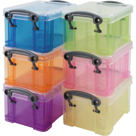 Really Useful Boxes Boîte De Rangement ensemble de 6 x 0.33 litre couleurs assorties