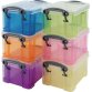 Really Useful Boxes Opbergdoos set van 6 x 0.33 liter assorti kleuren