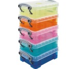 Really Useful Boxes Boîte De Rangement ensemble de 5 x 0.2 litre couleurs assorties