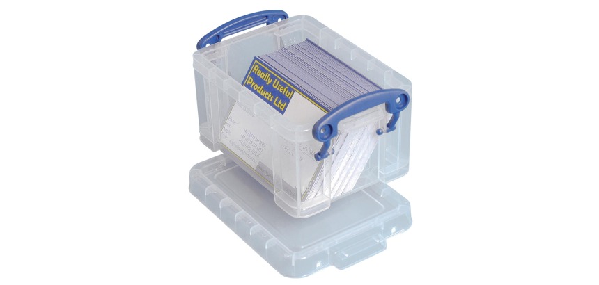 Really Useful Box porte-cartes de visite 0,3 l, transparent