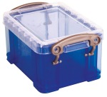 Really Useful Box porte-cartes de visite 0,3 litres, bleu transparent