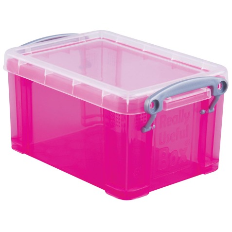 Really Useful Box 0,7 litres, rose vif transparent