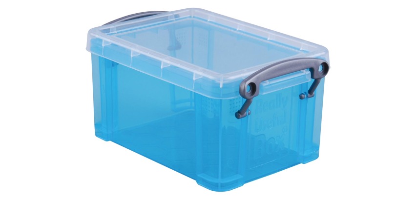 Really Useful Box 0,7 litres, bleu vif transparent