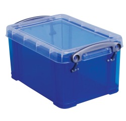 Really Useful Box 0,7 liter, transparant blauw