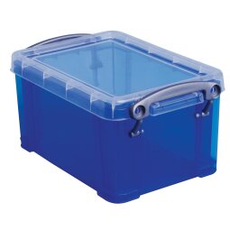 Really Useful Box 0,7 litres, bleu transparent