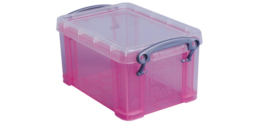 Really Useful Box 0.7 liters, transparent pink