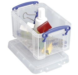 Boîte de rangement Really Useful 0,7 litre 710x440x230mm transparent bleu