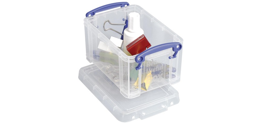 Boîte de rangement Really Useful 0,7 litre 710x440x230mm transparent bleu