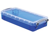 Really Useful Box pennenbakje 0,55 liter, transparant blauw