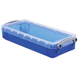 Really Useful Box pennenbakje 0,55 liter, transparant blauw