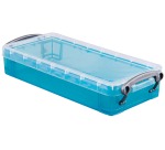 Really Useful Box 0,55 litres, transparent bleu vif