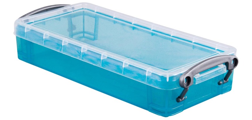 Really Useful Box 0,55 litres, transparent bleu vif