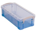 Really Useful Box 0,9 litres, bleu transparent
