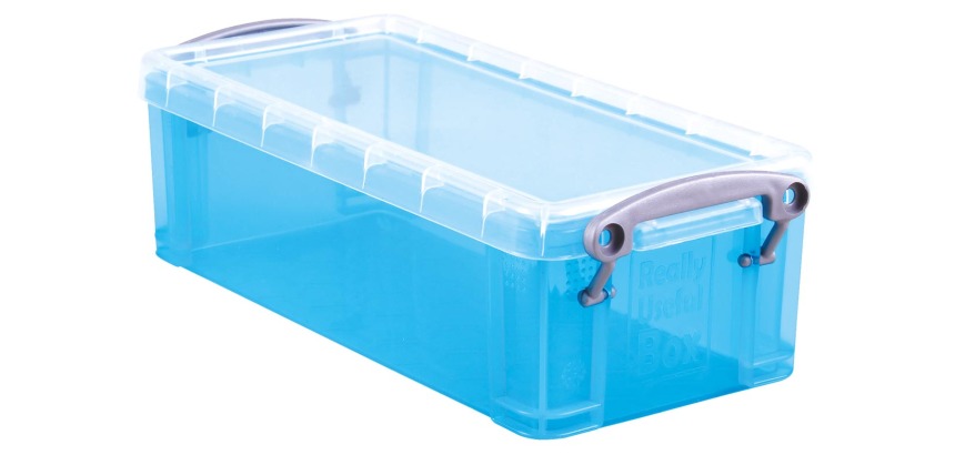 Really Useful Box 0,9 litres, bleu vif transparent
