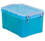 Really Useful Box boîte de rangement 1,6 litres, bleu vif transparent