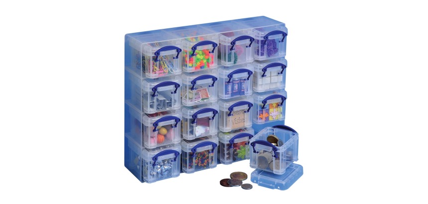 Boîte de rangement Really Useful 16x 0,14 litre 280x224x65mm transparent blanc