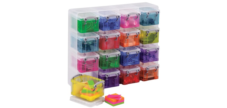 Really Useful Box cube mural, avec 16 boîtes de 0,14 l, multicolor
