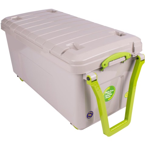 Really Useful Box Recycled opbergkoffer op wieltjes 160 l, grijs