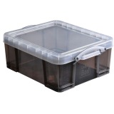 Really Useful Box storage box 18 l, smoked transparent