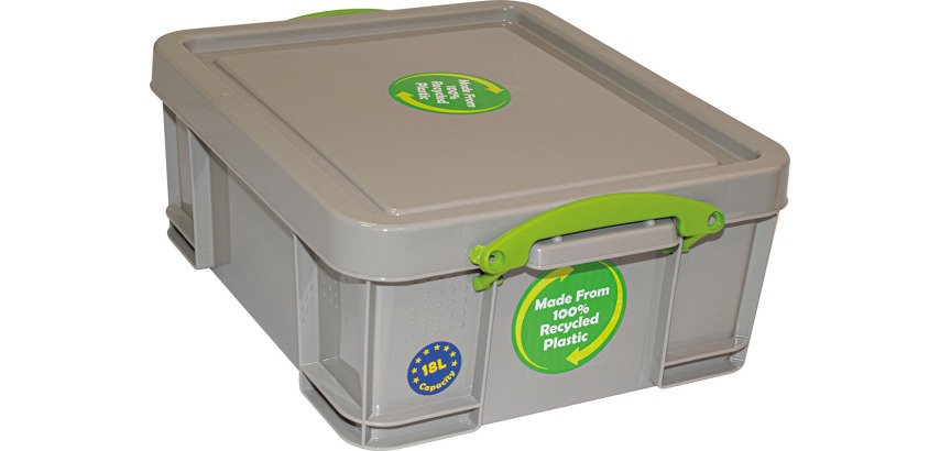 Really Useful Box opbergdoos 18 liter, gerecycleerd, grijs