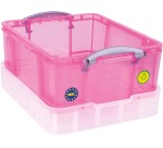Really Useful Box opbergdoos 18 liter XL, transparant roze