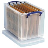 Really Useful Box opbergdoos 19 liter hangmappenkoffer inclusief 10 hangmappen, transparant