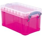 Really Useful Box 2.1-liter storage box, transparent pink