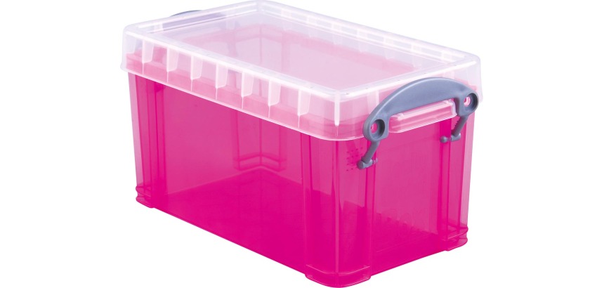 Really Useful Box 2.1-liter storage box, transparent pink