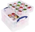 Really Useful Box boîte de rangement 21 l, avec 2 inserts, transparent