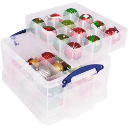 Really Useful Box boîte de rangement 21 l, avec 2 inserts, transparent