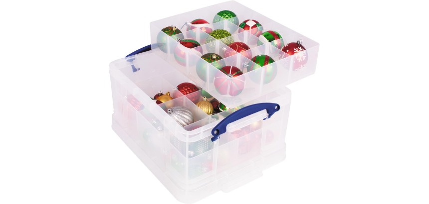 Really Useful Box boîte de rangement 21 l, avec 2 inserts, transparent