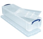 Really Useful Box boîte de rangement 22 litres avec 2 diviseurs, transparent