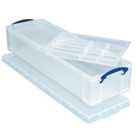 Really Useful Box boîte de rangement 22 litres avec 2 diviseurs, transparent