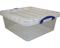 Really Useful Box storage box 31.5 L, stackable, transparent