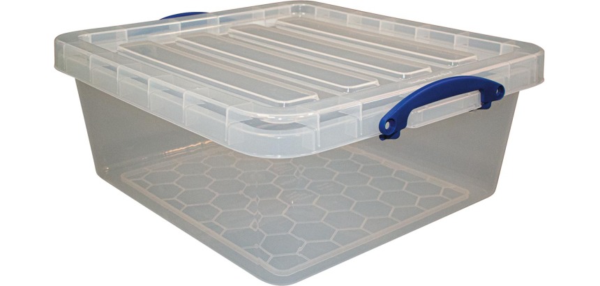 Really Useful Box boîte de rangement 31,5 l, emboîtable, transparent
