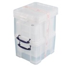 Really Useful Box 35 l, transparent, paquet de 3 boîtes