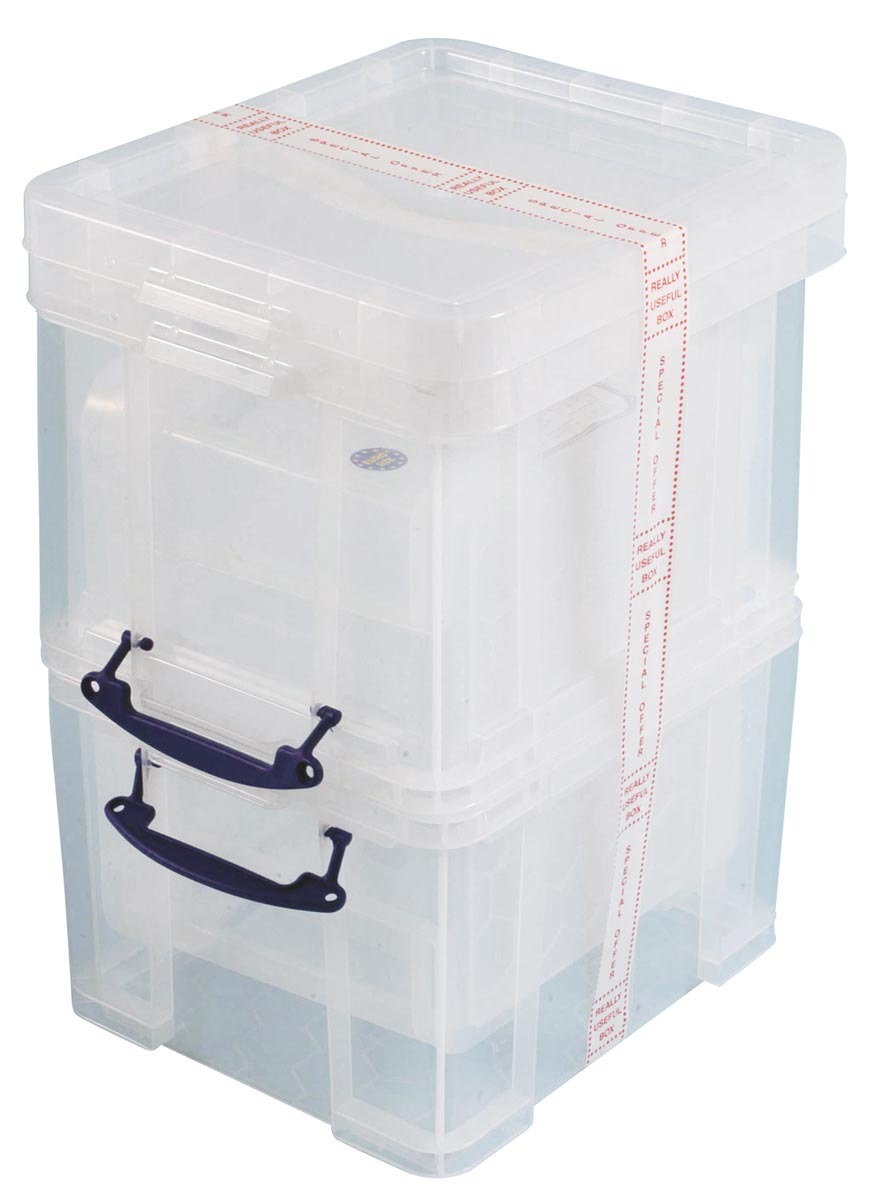 Really Useful Box Lot De 4 Boîtes De Rangement En Plastique Transparent 1,6 L