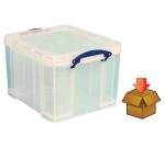 Really Useful Box 35 l, transparent, individually packed in cardboard