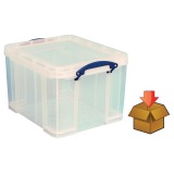 Really Useful Box 35 l, transparent, emballé individuellement en carton