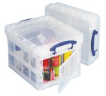 Really Useful Box storage box 35 liters foldable, transparent