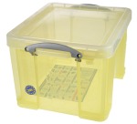 Really Useful Box storage box 35 L, transparent yellow